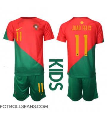 Portugal Joao Felix #11 Replika Hemmatröja Barn VM 2022 Kortärmad (+ Korta byxor)